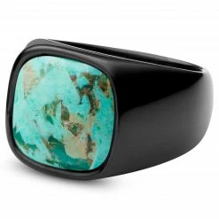 Lucleon Chevalière noire Gravel Len à pierre de chrysocolle