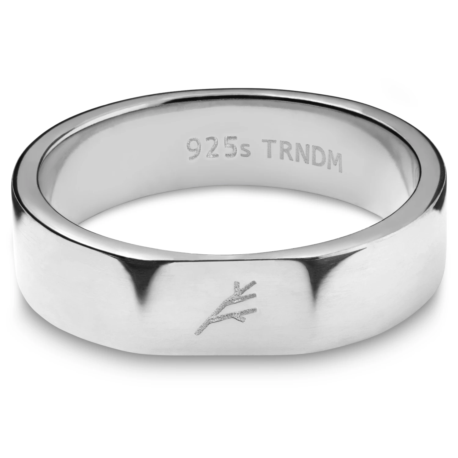 Sidegren Anneau Adrian à face plate en argent sterling 925 poli 3 Sidegren Anneau Adrian à face plate en argent sterling 925 poli – Image 3