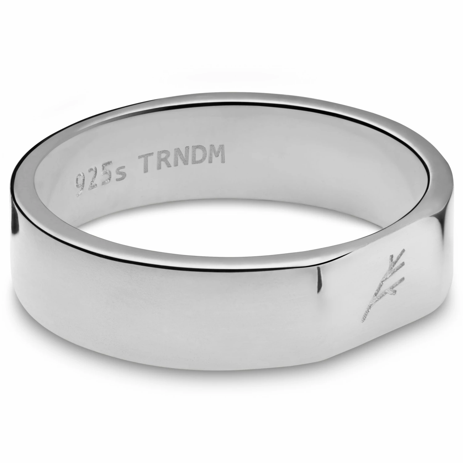 Sidegren Anneau Adrian à face plate en argent sterling 925 poli 4 Sidegren Anneau Adrian à face plate en argent sterling 925 poli – Image 4