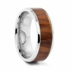 Fort Tempus Anneau en acier bois de rose