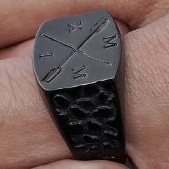 Lucleon Chevalière noire Titus -BAGUES Soldes 12740best scaled