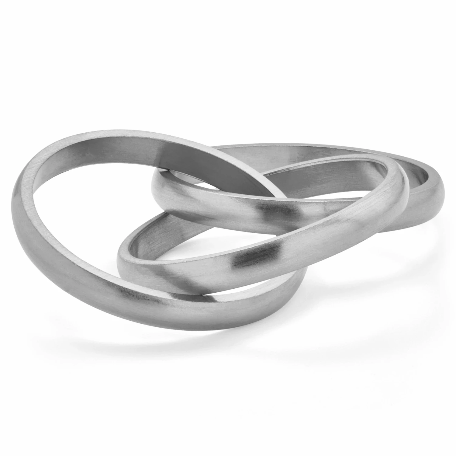 Lucleon Ensemble de 3 anneaux Evan Thiago en acier mat 2 Lucleon Ensemble de 3 anneaux Evan Thiago en acier mat – Image 2