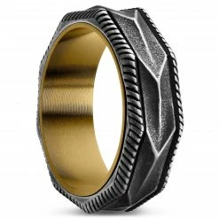 Lucleon Anneau couleur noir vintage et or Pearce Torque