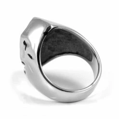 SteelCZ Chevalière en acier tête de mort -BAGUES Soldes 17 2 2 4