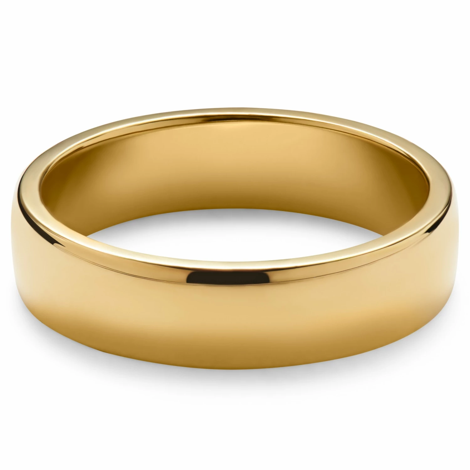 Lucleon Ferrum | Anneau doré en acier inoxydable poli - profil en 'D' - 6 mm 2 Lucleon Ferrum | Anneau doré en acier inoxydable poli - profil en 'D' - 6 mm – Image 2