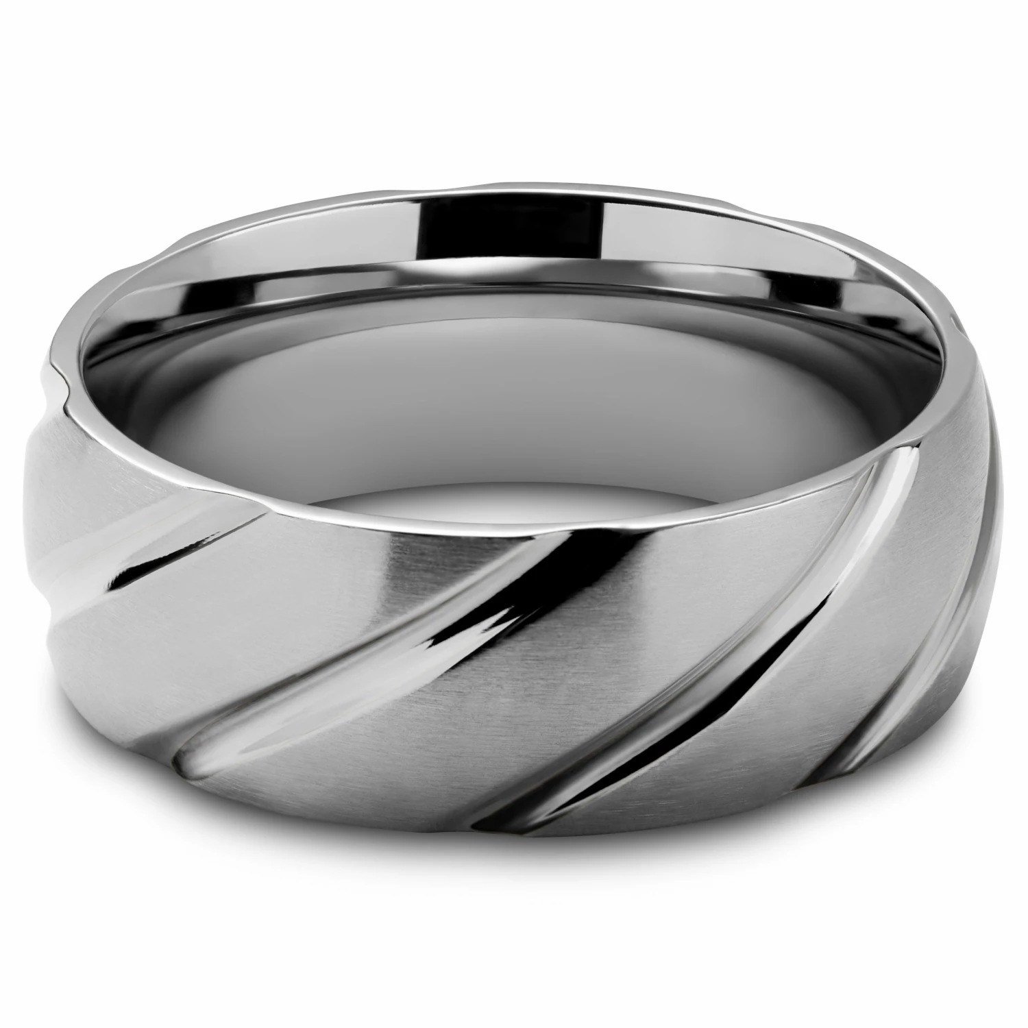 Lucleon Anneau Aesop en vagues de titane argenté 2 Lucleon Anneau Aesop en vagues de titane argenté – Image 2