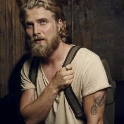 Lucleon Fortis | Bague en acier Damas et en titane bleu à double cannelure - 7 mm -BAGUES Soldes 1x1 dsc2321 26000 scaled