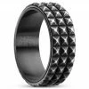 Lucleon Bague en acier noir vintage Pearce Pyramis