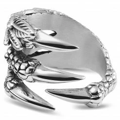 Moody Mason Bague "La Griffe de Dragon" argentée