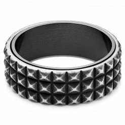 Lucleon Bague en acier noir vintage Pearce Pyramis -BAGUES Soldes 2 2.706555a780af48050ecad09918841362 8 scaled