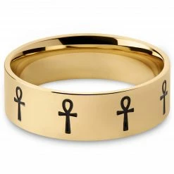 Lucleon Anneau Ankh en acier doré -BAGUES Soldes 2 2.8d49cdf7da47af890816e8c6f6398122 8 scaled