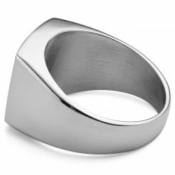 Lucleon Chevalière Leigh Gravel en acier argenté -BAGUES Soldes 2 2 copy 56