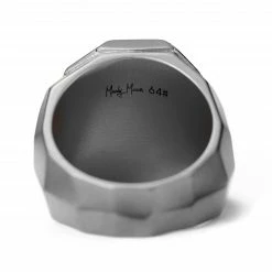 Moody Mason Chevalière en acier à pierre noire Jax -BAGUES Soldes 21645 3 scaled