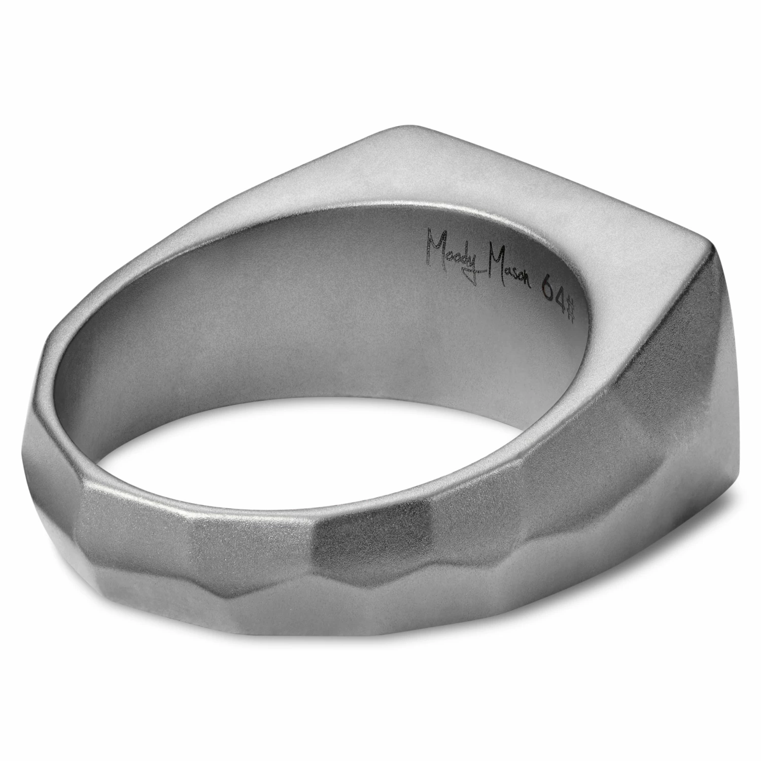 Moody Mason Chevalière en acier argenté à pierre turquoise Jax 2 Moody Mason Chevalière en acier argenté à pierre turquoise Jax – Image 2