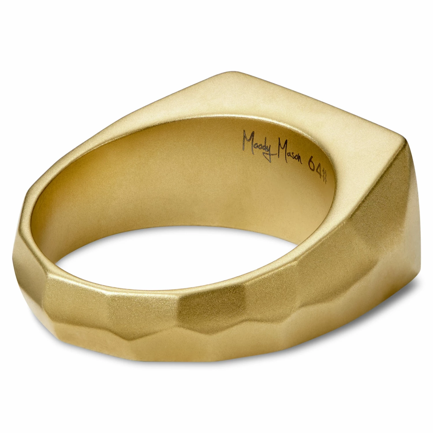 Moody Mason Chevalière en acier doré et pierre turquoise Jax 2 Moody Mason Chevalière en acier doré et pierre turquoise Jax – Image 2