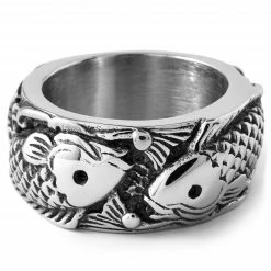 Fort Tempus Anneau zodiacal en acier - Poissons -BAGUES Soldes 23 1 87 scaled