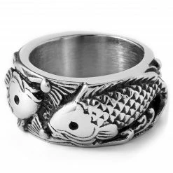 Fort Tempus Anneau zodiacal en acier - Poissons