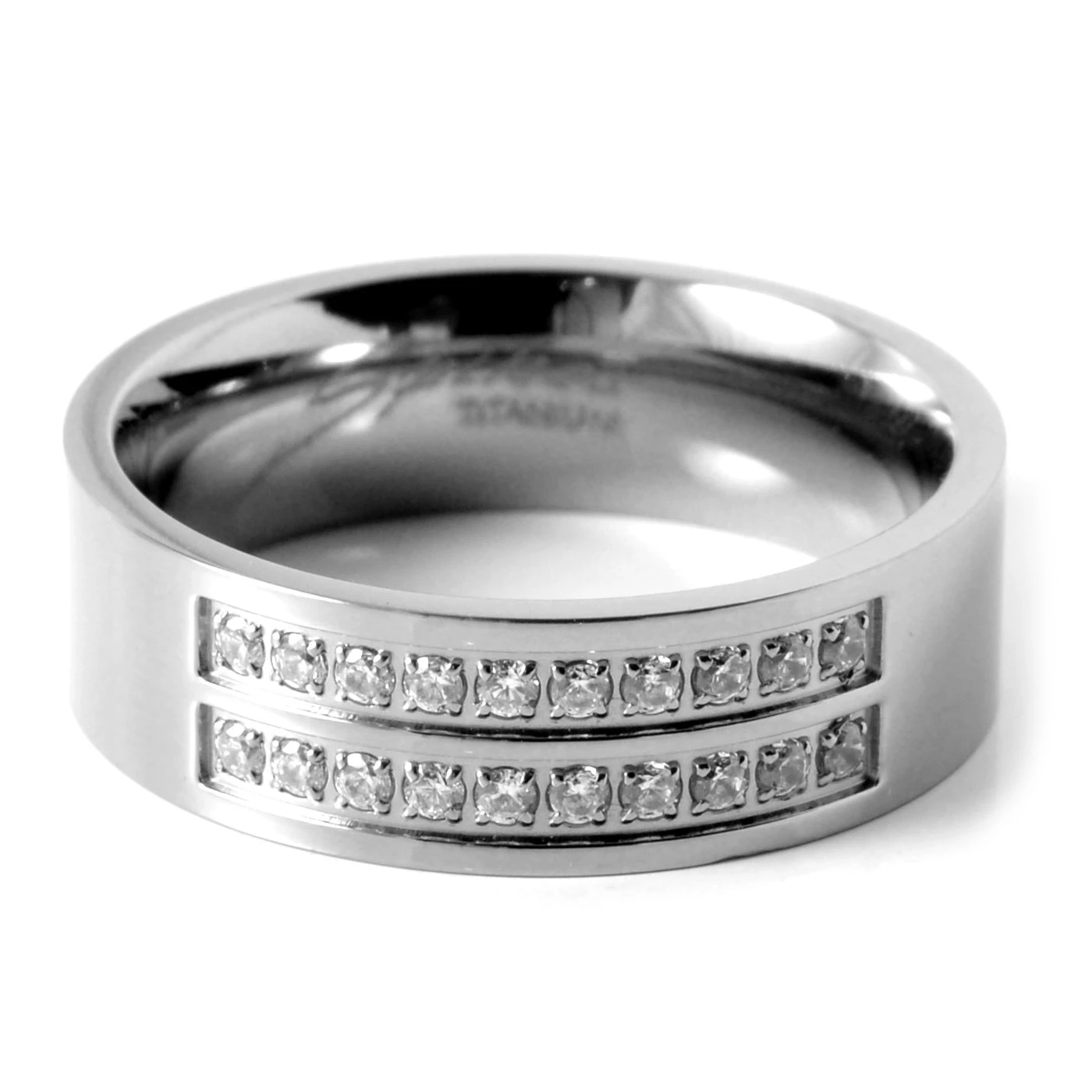 Fort Tempus Anneau en titane avec deux bandes de zircone 2 Fort Tempus Anneau en titane avec deux bandes de zircone – Image 2