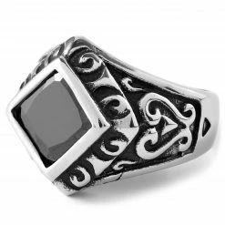 Fort Tempus Bague Rhombus Ă pierre en losange