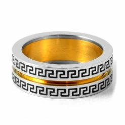 Fort Tempus Anneau en acier gravé GD