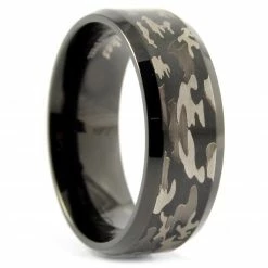 Fort Tempus Anneau camouflage noir en acier