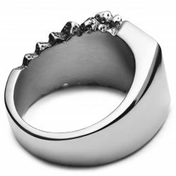 Arkai Orphic | Chevalière en acier inoxydable argenté à finition volcanique et zircones noires -BAGUES Soldes 3 2.68af27043fa4cbdd961c25734306875a 8 scaled