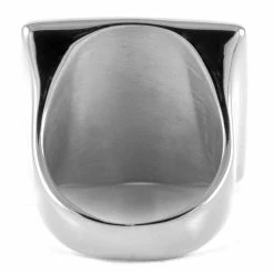 SteelCZ Chevalière carrée en acier -BAGUES Soldes 4 3 3 1