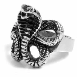 SteelCZ Bague en acier serpent