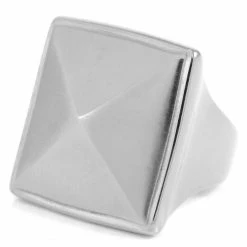 SteelCZ Chevalière carrée en acier