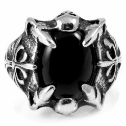 SteelCZ Bague en acier Black Eye Skeleton Key -BAGUES Soldes 5 1 158