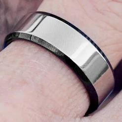 Fort Tempus Anneau en acier noir / argenté incliné -BAGUES Soldes 5079best