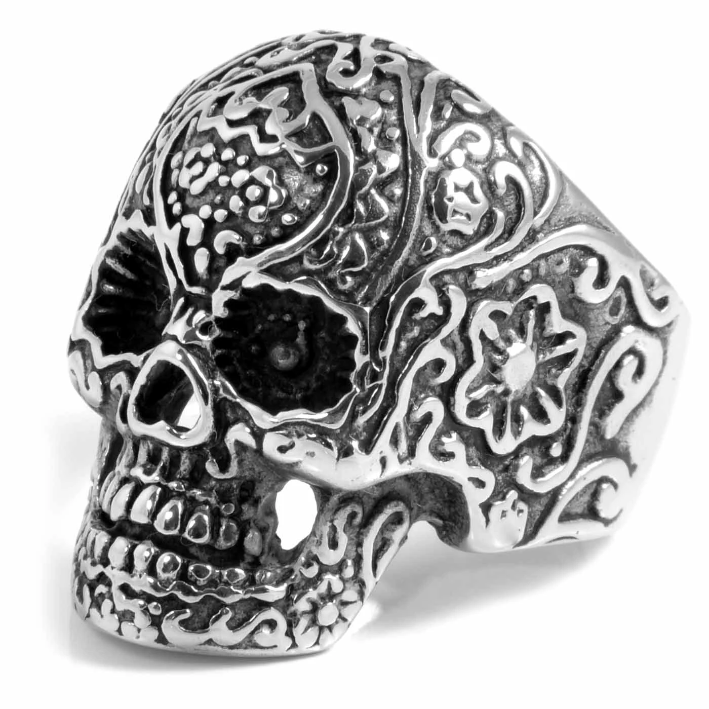SteelCZ Bague acier Tête de mort 3 SteelCZ Bague acier Tête de mort – Image 3