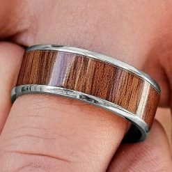 Fort Tempus Anneau en acier bois de rose -BAGUES Soldes 5103best