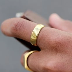 Fort Tempus Anneau en acier doré 6 mm -BAGUES Soldes 5576 ring scaled