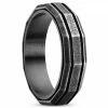 Lucleon Bague en acier noir vintage Pearce Recta