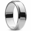 Lucleon Ferrum | Anneau à bords biseautés en acier inoxydable argenté poli - 8 mm