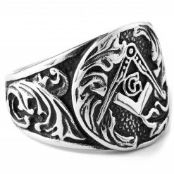 Fort Tempus Anneau en acier à feuille de lierre -BAGUES Soldes 6 2 47 2 51 3 50 scaled