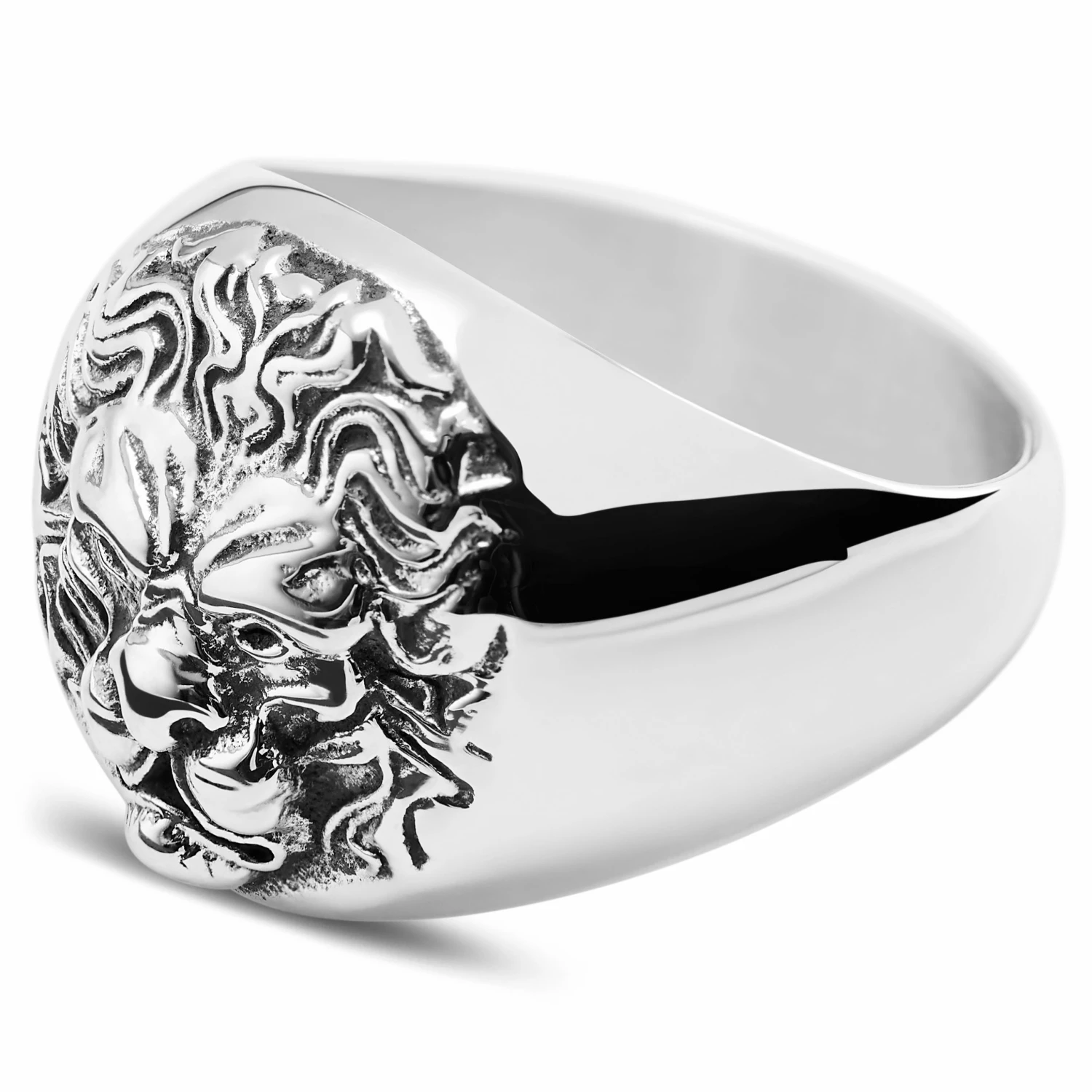 Moody Mason Chevalière argentée Le Lion 4 Moody Mason Chevalière argentée Le Lion – Image 4