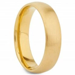 Fort Tempus Anneau en acier doré brossé