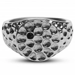 Arkai Orphic | Chevalière en acier inoxydable argenté martelé avec zircone noire -BAGUES Soldes 7 1.3d556b51d429b4b6196333e9ecdabebc 8 scaled