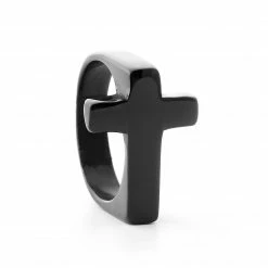 Lucleon Anneau noir à croix Jayden