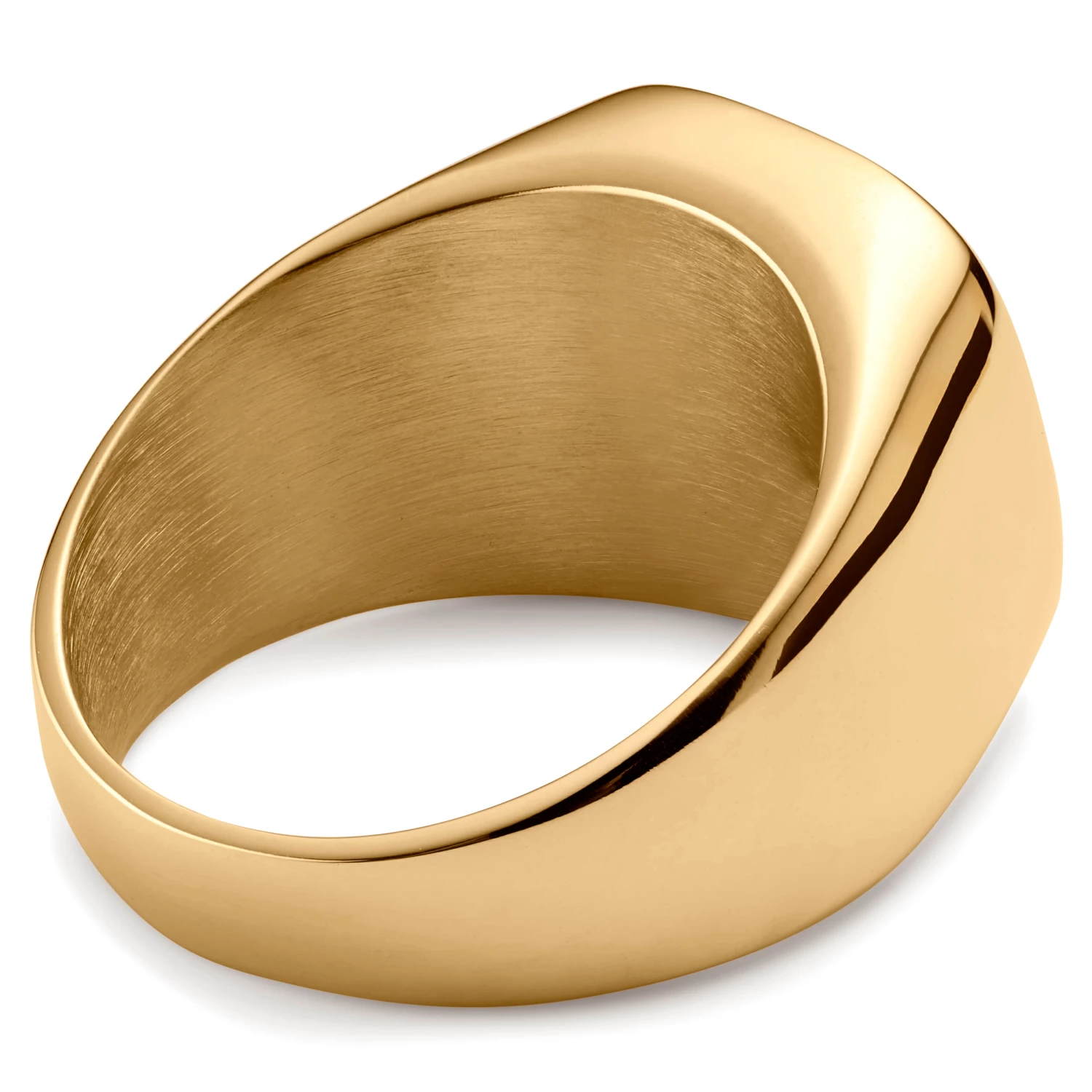 Lucleon Aras | Chevalière pour l'auriculaire en acier inoxydable doré avec pierre howlite 3 Lucleon Aras | Chevalière pour l'auriculaire en acier inoxydable doré avec pierre howlite – Image 3