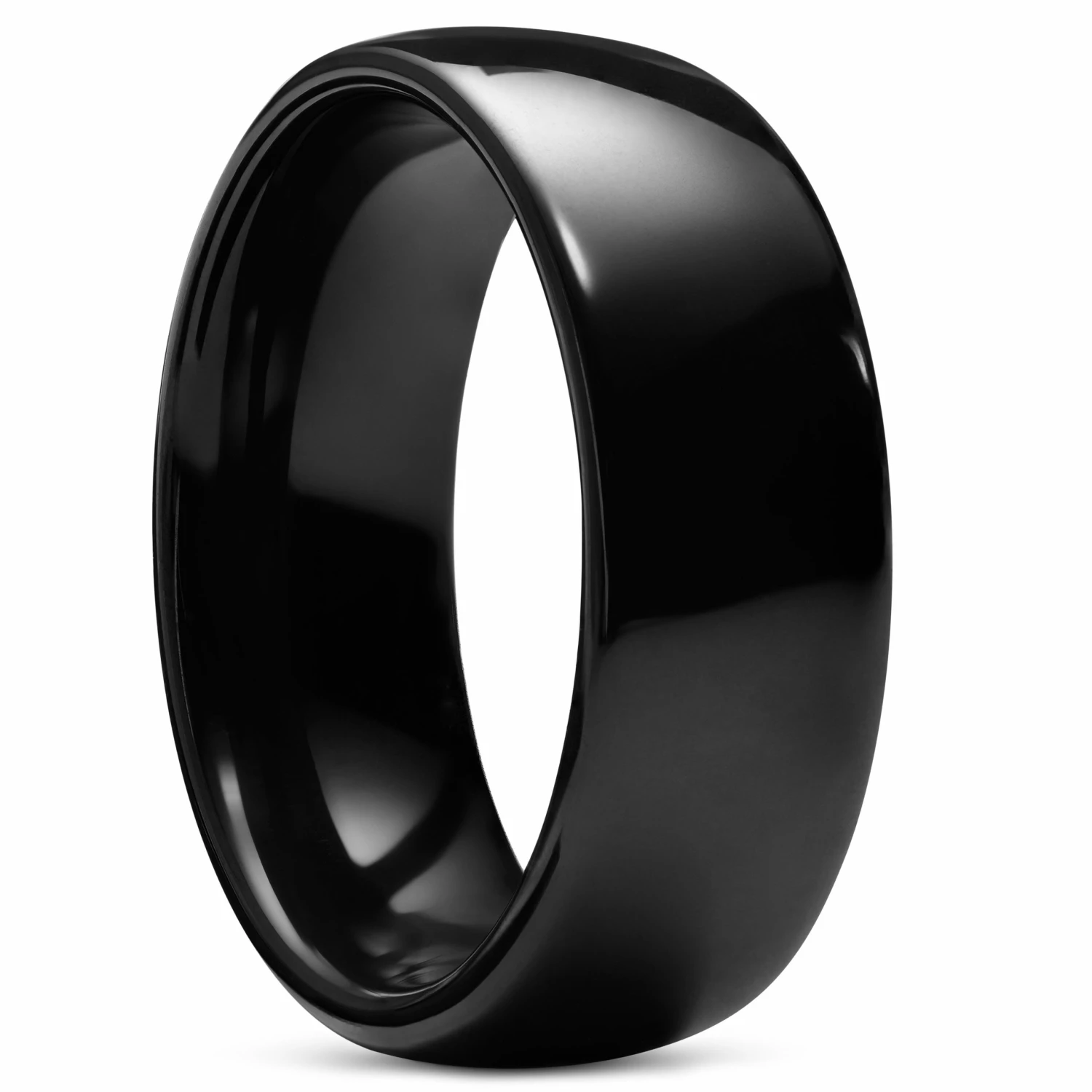 Lucleon Bague en céramique polie noire 1 Lucleon Bague en céramique polie noire