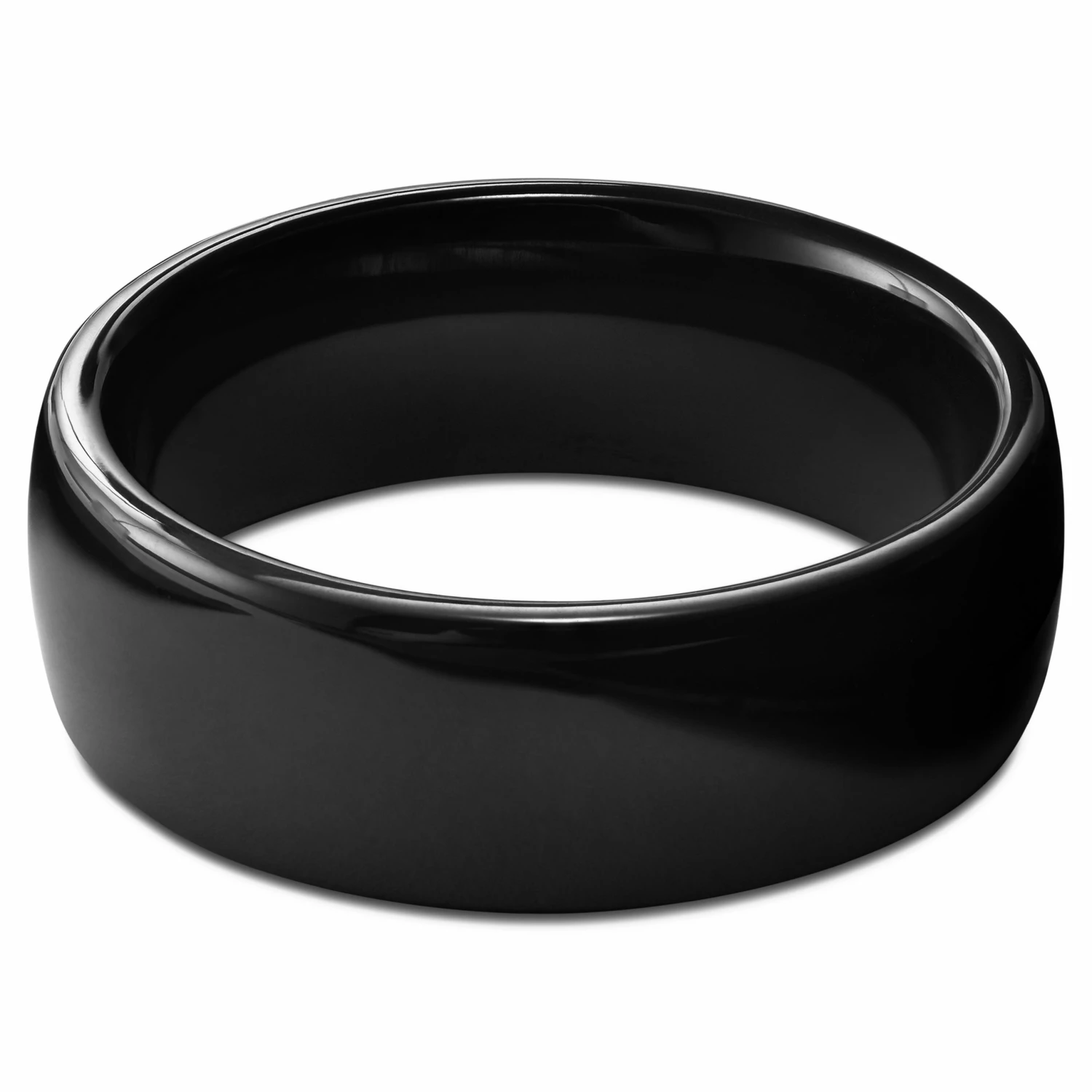 Lucleon Bague en céramique polie noire 2 Lucleon Bague en céramique polie noire – Image 2