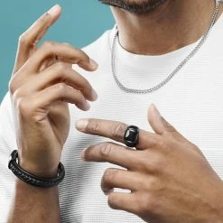 Lucleon Bague Len Gravel couleur gunmetal à onyx noire -BAGUES Soldes rel happi images 1 copy 01 scaled