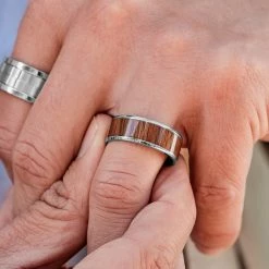 Fort Tempus Anneau en acier bois de rose -BAGUES Soldes ring 4