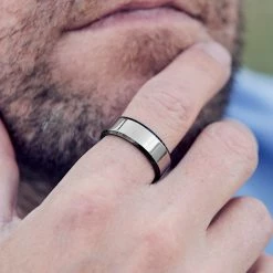 Fort Tempus Anneau en acier noir / argenté incliné -BAGUES Soldes ring 6