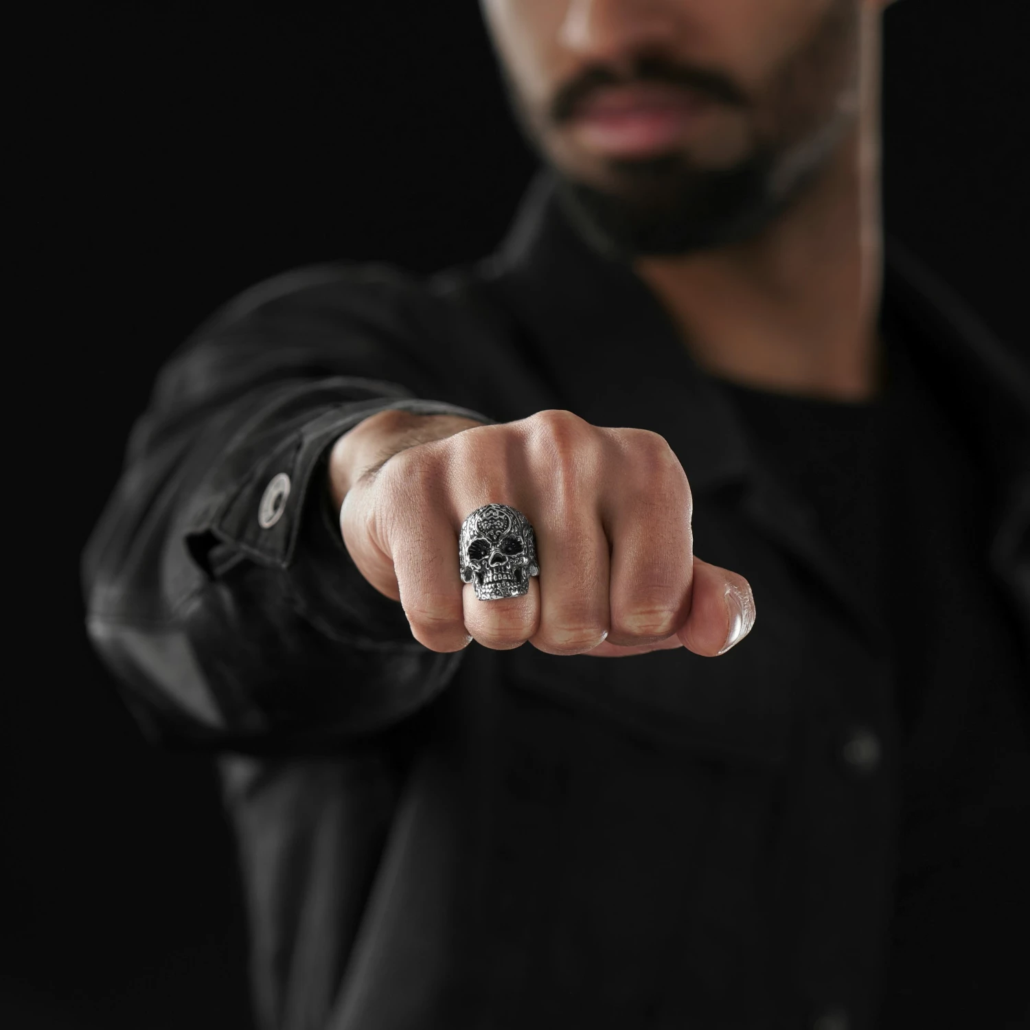 SteelCZ Bague acier Tête de mort 5 SteelCZ Bague acier Tête de mort – Image 5