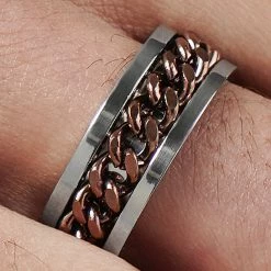 Fort Tempus Bague chaîne en titane marron -BAGUES Soldes rst megashoot rings 3 7766 scaled