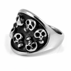 Fort Tempus Burried Skelethoved Stålring-Omkreds/Diameter - 67 / 21,5